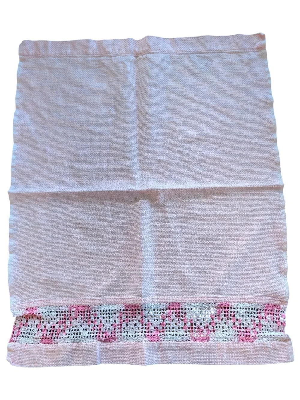 Set of four vintage huck embroidery towels